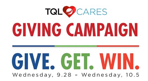 TQL Cares Logo With A Slogan Below And Dates
