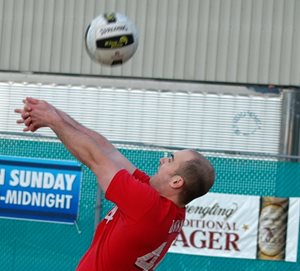 Man bumping A volleyball