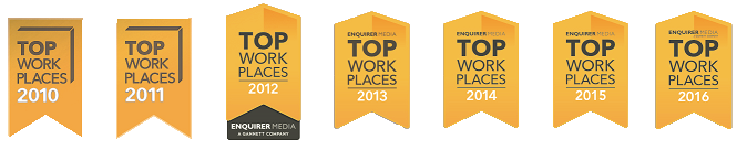 A Graphic Of Seven Different Top Work Places Awards In A Row