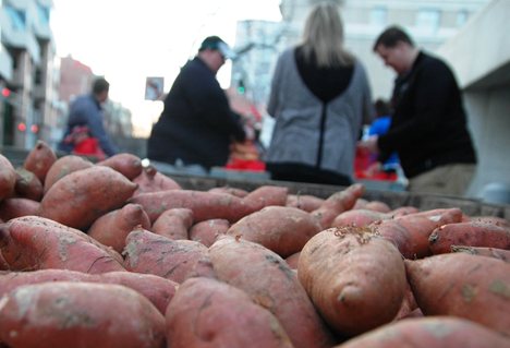 bucket of potatoes