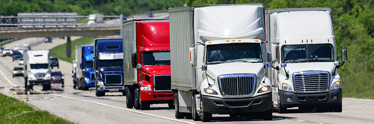 semi trucks on highway