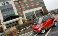 Tricked-Out Smart Car Parked In Front Of TQL Building