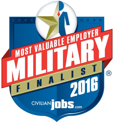 A Badge Graphic For Military Employment With A Logo For Civilianjobs.com