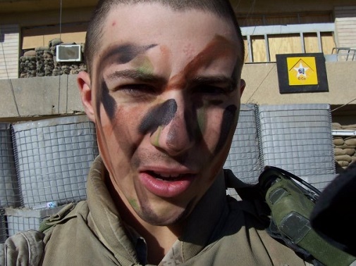 Man in camo makeup